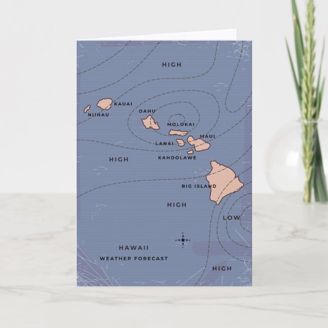 Hawaii Vintage weather forecast Invitation (Front)