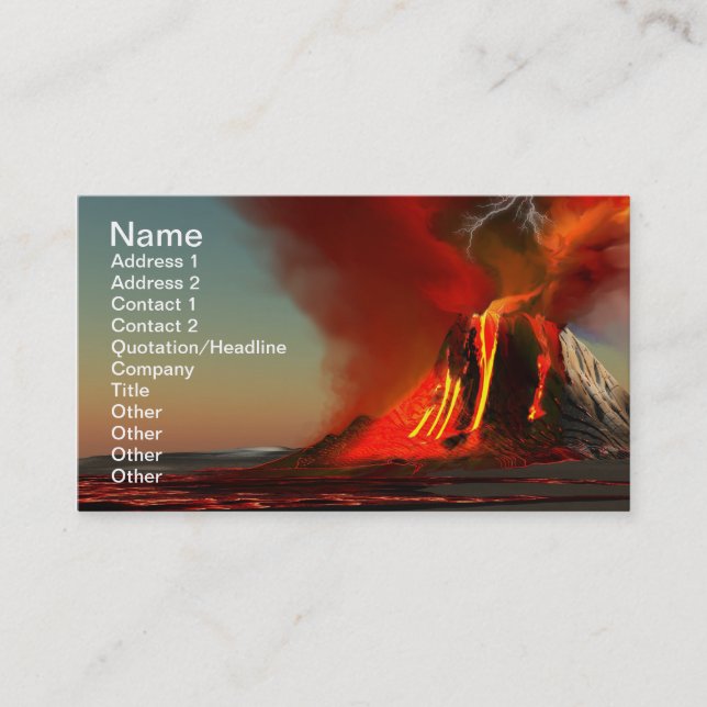 Hawaii Volcano Business Card (Front)
