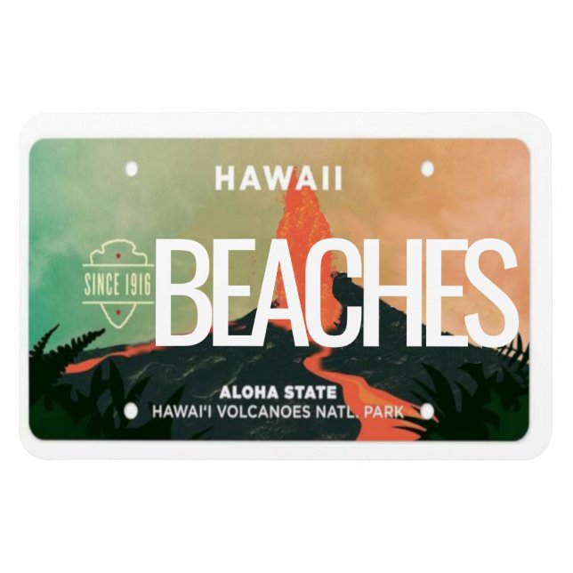 Hawaii Volcano License Plate Flexible Magnet (Horizontal)