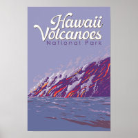 Hawaii Volcanoes National Park Illustration Travel