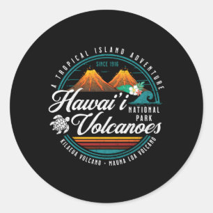 Hawaii Volcanoes National Park Kilauea Mauna Loa Classic Round Sticker