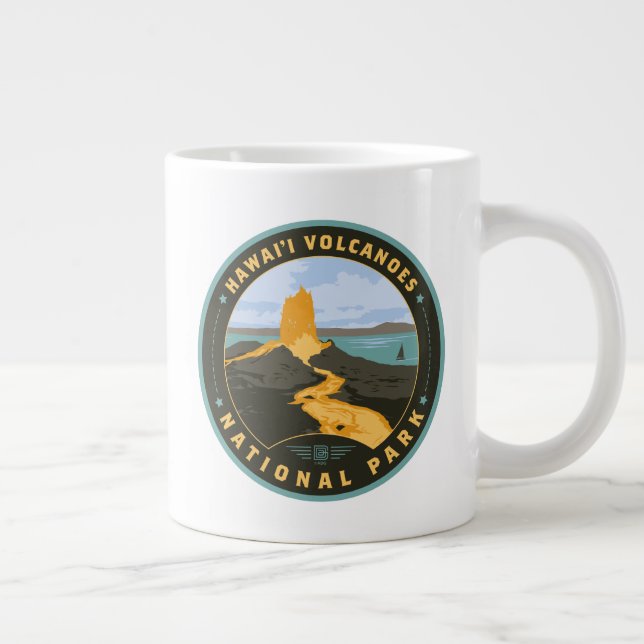Hawaii Volcanoes National Park Large Coffee Mug (Right)