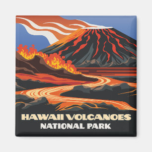 Hawaii Volcanoes National Park Mauna Loa Vintage Magnet