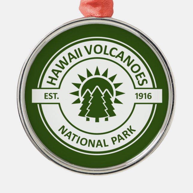 Hawaii Volcanoes National Park Metal Tree Decoration (Front)
