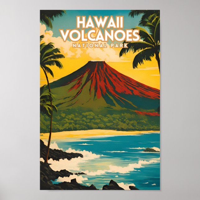 Hawaii Volcanoes National Park Travel Poster (Front)