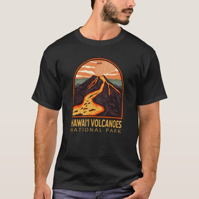Hawaii Volcanoes National Park Vintage Emblem T-Shirt (Front)