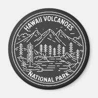 Hawaii Volcanoes National Park Vintage Monoline