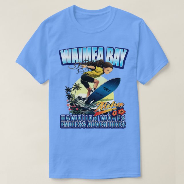 Hawaii waimea bay surfing 80801 TShirt (Design Front)