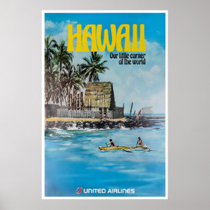 Hawaii Wall Art Retro Travel Poster Print (XR3581)