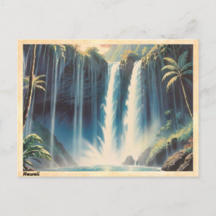 Hawaii Waterfall Vintage Postcard