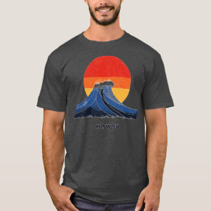 Hawaii Wave and Sunset Graphic TShirt
