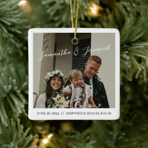 Hawaii Wedding Christmas Ornament