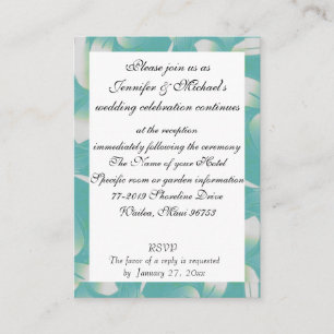 Hawaii Wedding Reception Enclosure Turquoise Flora Card