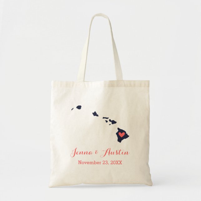 Hawaii Wedding Welcome Tote Bag (Front)