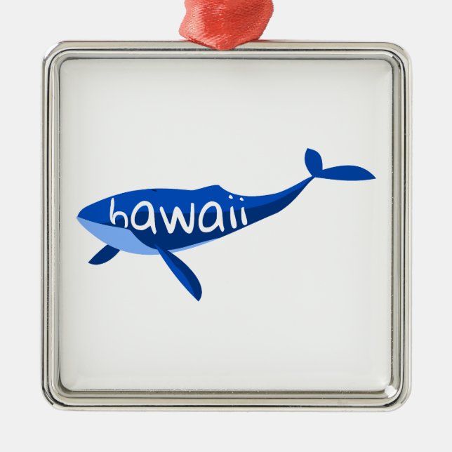Hawaii Whale Metal Tree Decoration (Front)