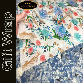 Hawaii Wildlife Birds Abstract Floral Tropical Tissue Paper