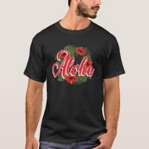Hawaii  with Aloha Flowers Hawaiian T-Shirt