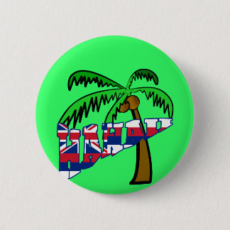 Hawaii with Palm Tree Products 6 Cm Round Badge