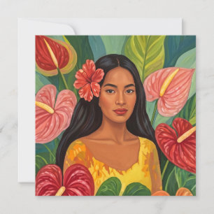 Hawaiian aloha art card blank back