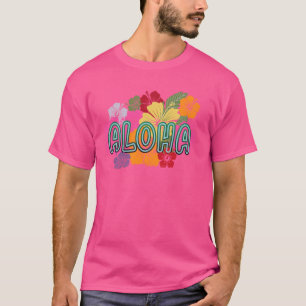 Hawaiian Aloha Hibiscus Flower Hawaii Surfer T-Shirt