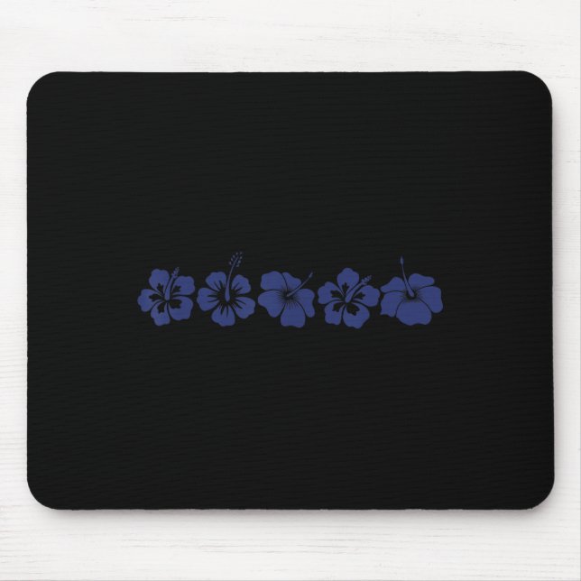 Hawaiian Aloha Hibiscus Flower Hawaii Surfer Vinta Mouse Pad (Front)