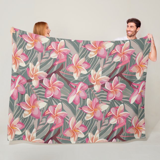 Hawaiian aloha print fleece blanket (In Situ)