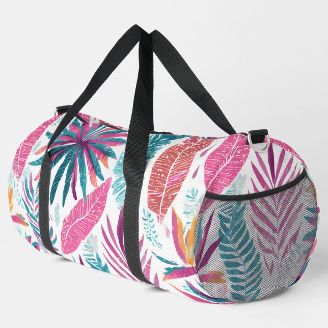Hawaiian aloha print prinky duffle bag (Right Corner)