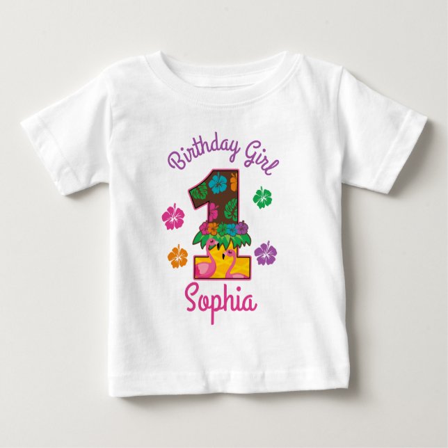 Hawaiian aloha summer First Birthday Girl One  Baby T-Shirt (Front)