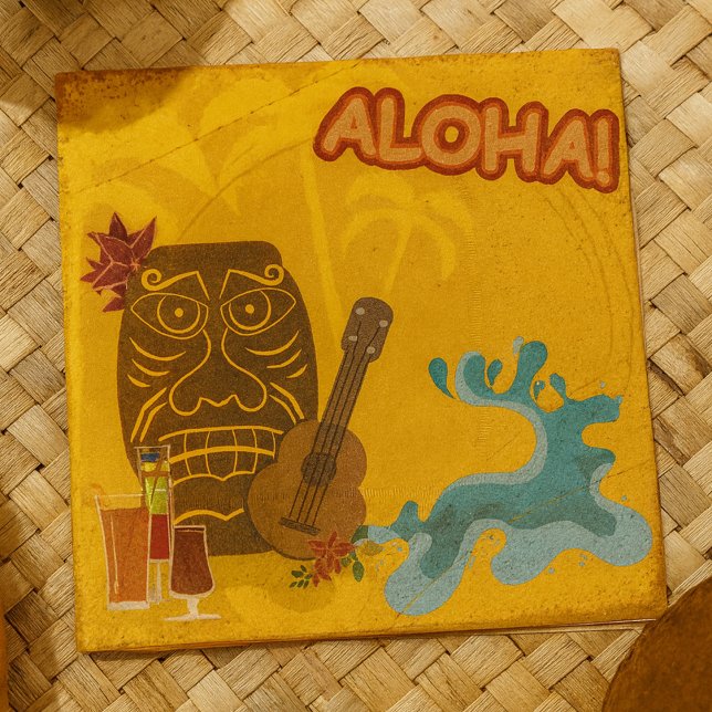 Hawaiian Aloha Tiki Bar Retro Luau Party  Napkin (Creator Uploaded)