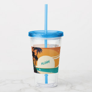Hawaiian/Aloha/Tropical/beach Acrylic Tumbler