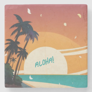 Hawaiian/Aloha/Tropical/beach Stone Coaster