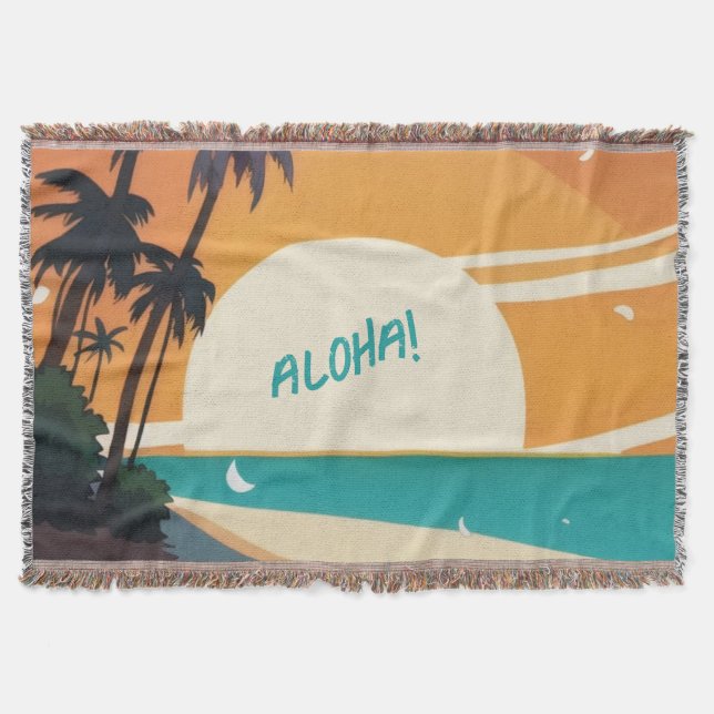 Hawaiian/Aloha/Tropical/beach Throw Blanket (Front)