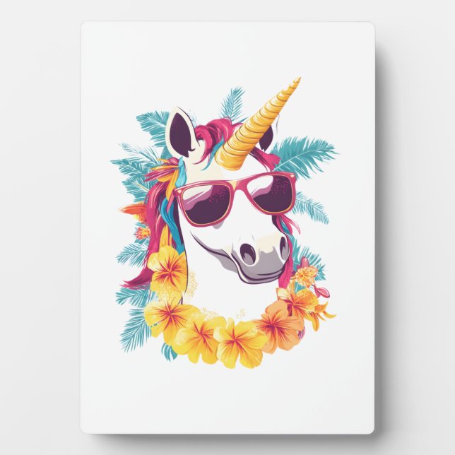 Hawaiian Aloha Unicorn Plaque (Front)