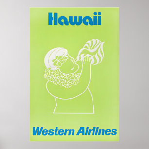 Hawaiian Art Hawaii Print Western Travel Poster