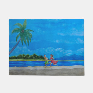 Hawaiian Beach Run Doormat