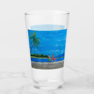 Hawaiian Beach Run Glass