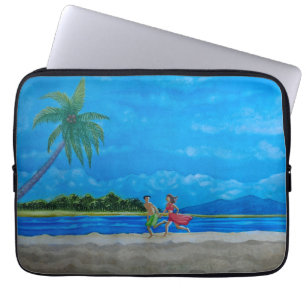 Hawaiian Beach Run Laptop Sleeve