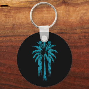 Hawaiian Beach Summer Tropical Vacation Palm Tree Key Ring