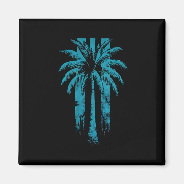 Hawaiian Beach Summer Tropical Vacation Palm Tree Magnet (Front)