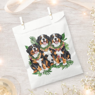Hawaiian Bernese Mountain Dogs Flower Lei Favour Bags