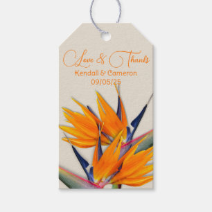 Hawaiian Bird of Paradise Flowers Thank You Gift Tags