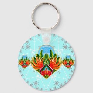 Hawaiian Birds of Paradise  Key Ring