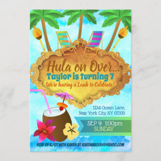 Hawaiian Birthday Invitations