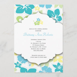 Hawaiian Birthday Party or Bridal Shower Invites