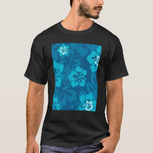 Hawaiian Blue Hibiscus Flower Tropical Floral T-Shirt