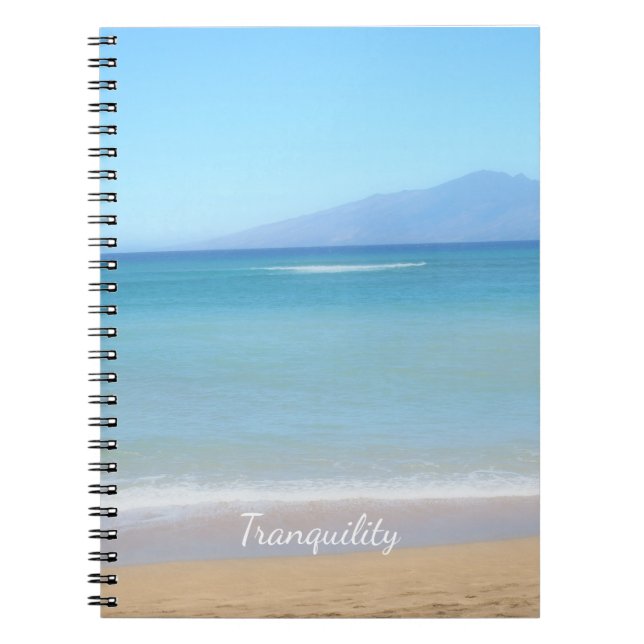 Hawaiian Blue Ocean View Photo Spiral Notebook (Front)