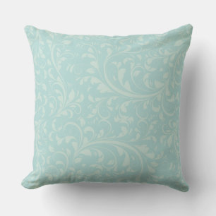 Hawaiian Blue Pattern Throw Pillow