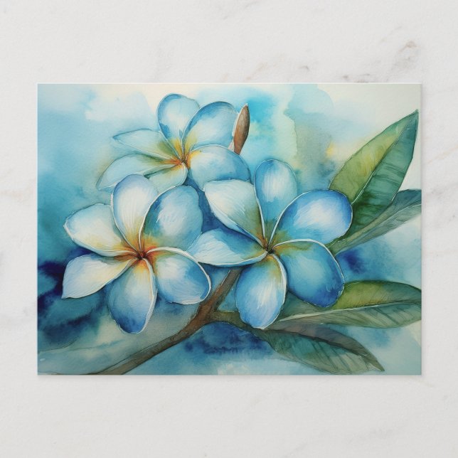 Hawaiian Blue Plumeria Postcard (Front)