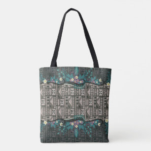 Hawaiian Botanical Tapa Fusion Tote Bag
