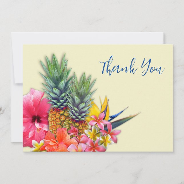 Hawaiian Bouquet Thank You Blank Note Cards (Front)